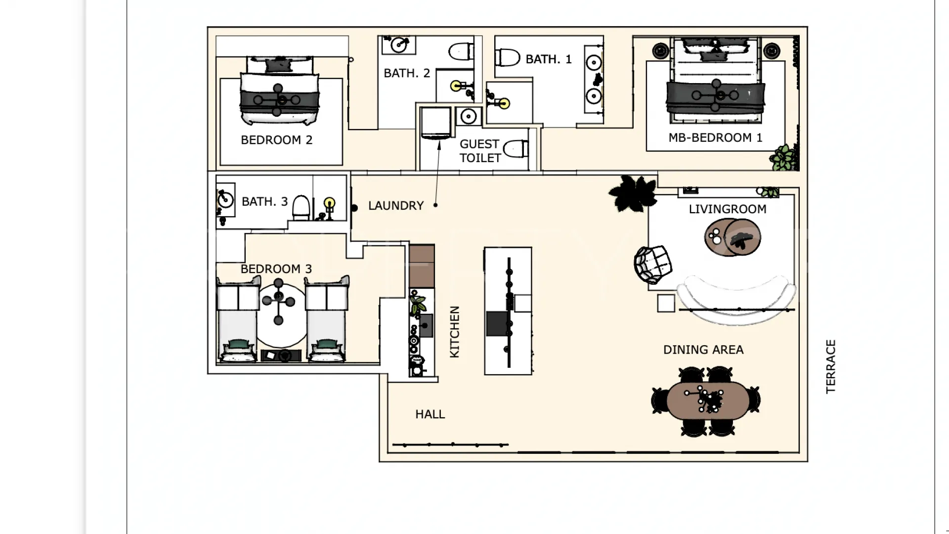 For sale apartment with 3 bedrooms in La Quinta