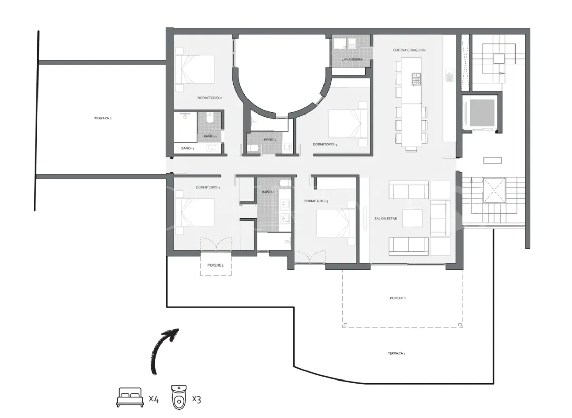 Buy ground floor apartment with 4 bedrooms in Santa Ponsa