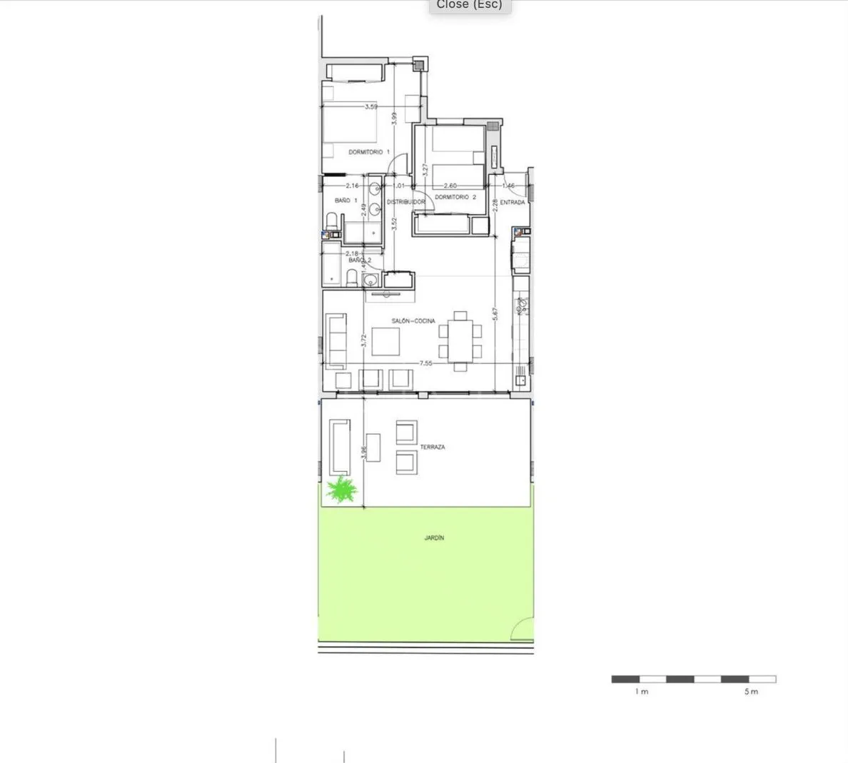 Se vende apartamento planta baja en Bahia de las Rocas de 2 dormitorios