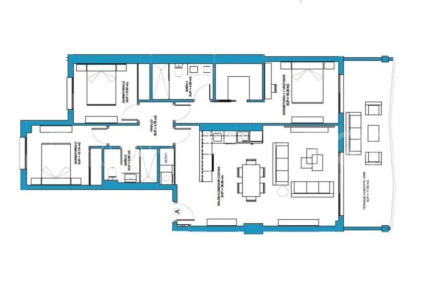 For sale apartment with 3 bedrooms in El Faro de Calaburras