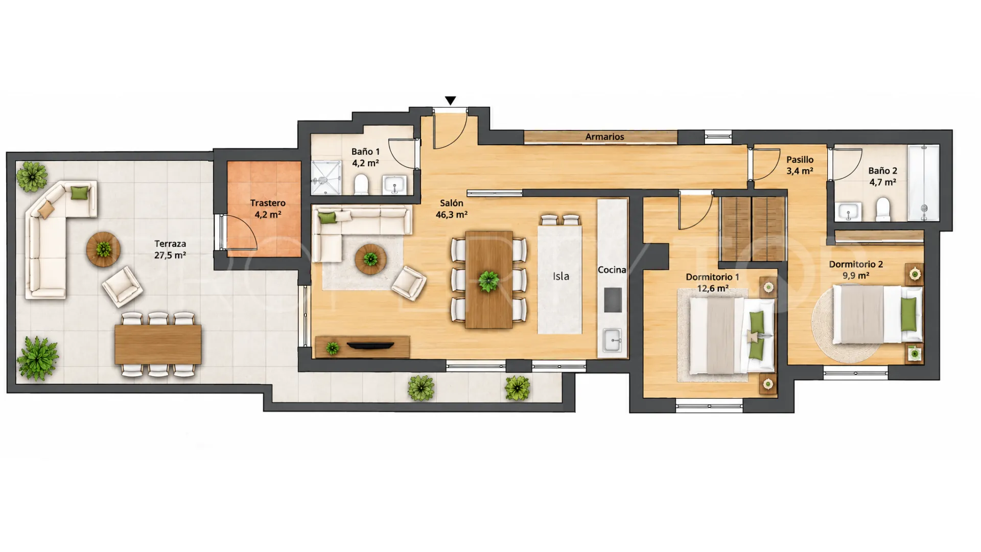 Estepona Centro, Ático de 2 dormitorios en venta