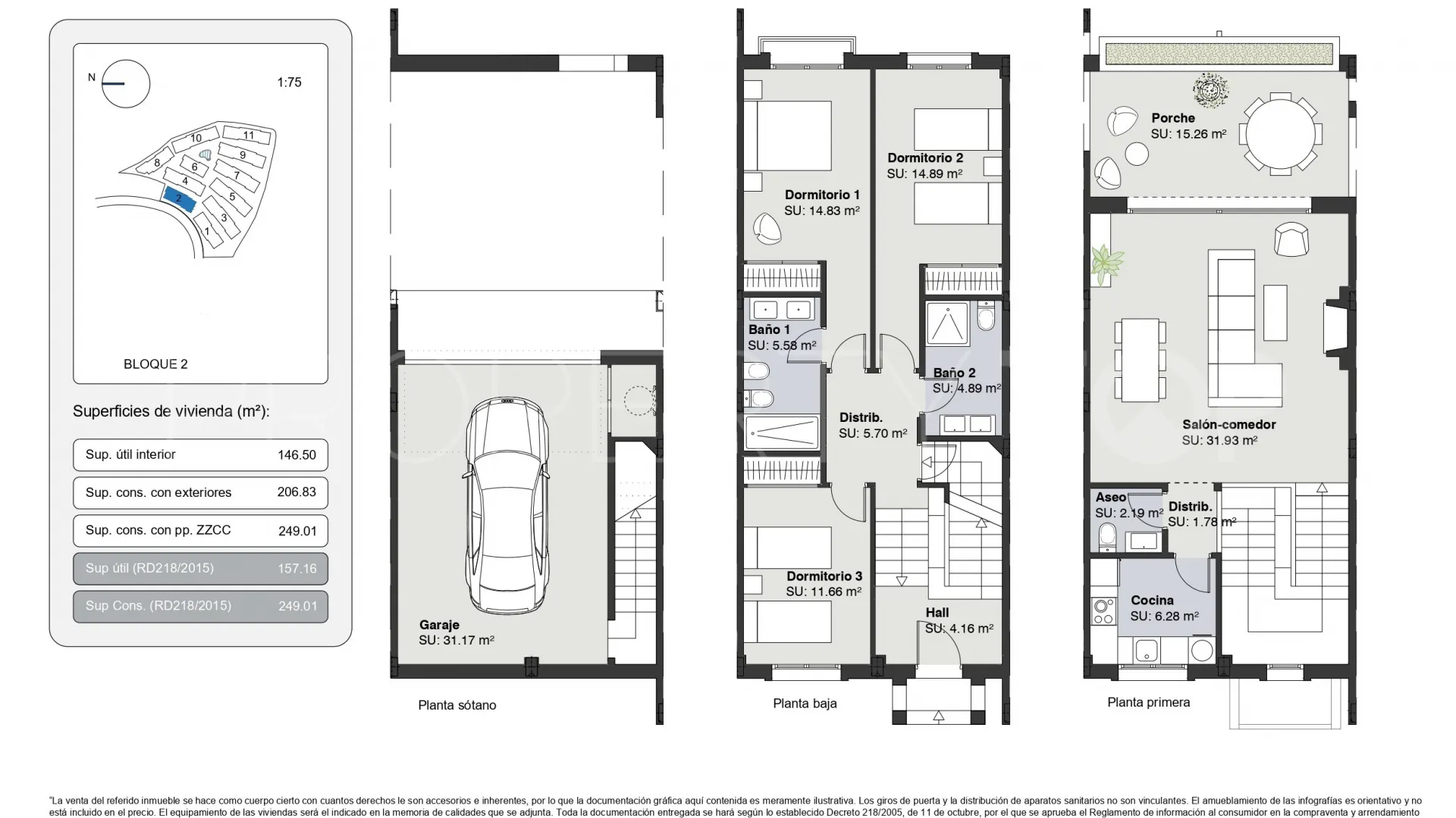 For sale town house with 3 bedrooms in Azata Golf