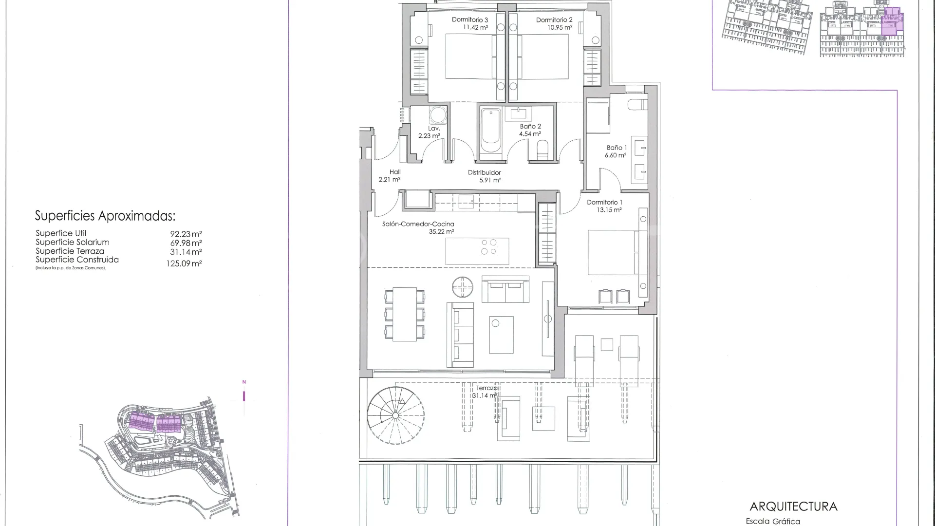 Buy penthouse with 3 bedrooms in Estepona East