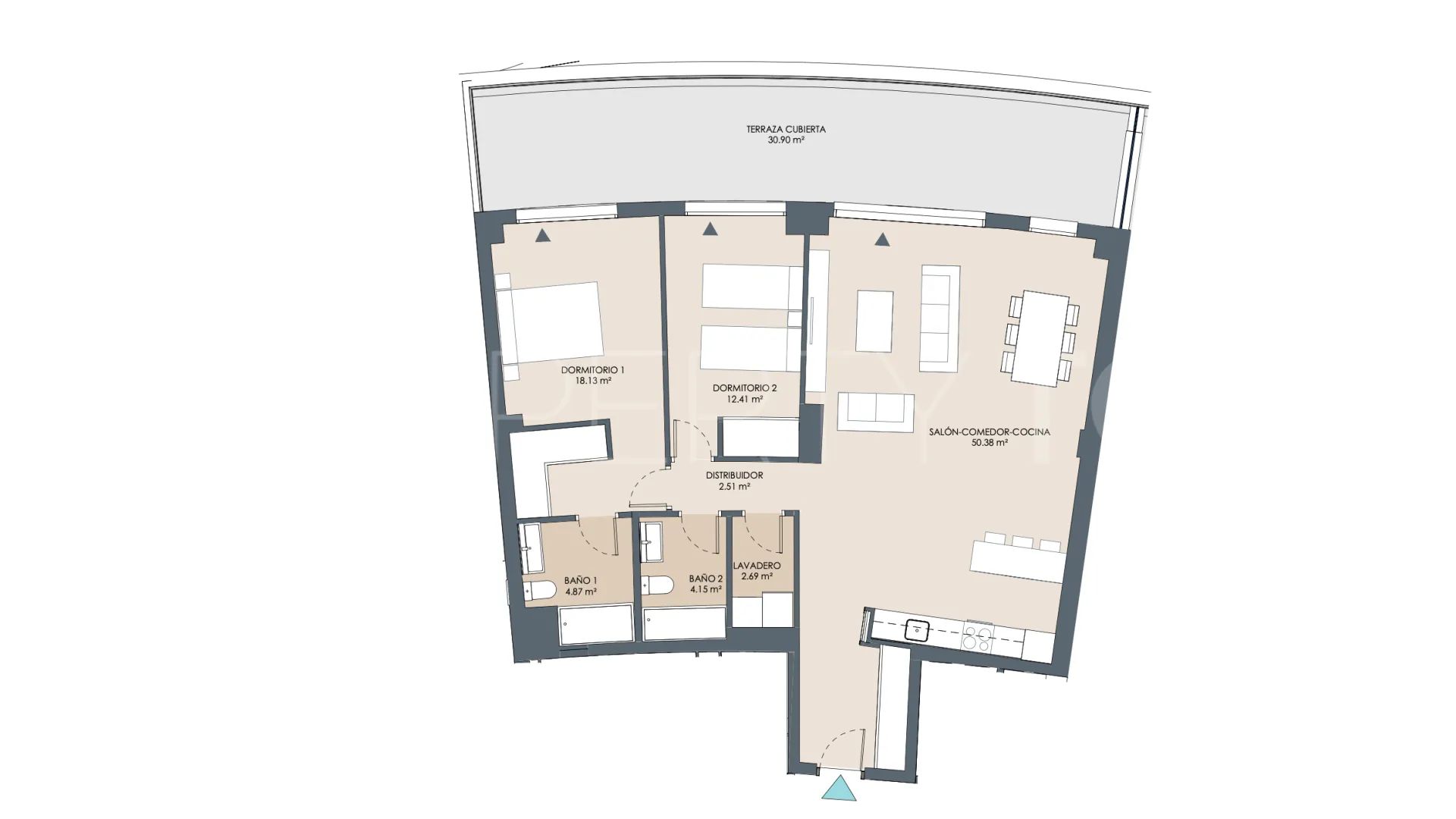 Cancelada 2 bedrooms apartment for sale