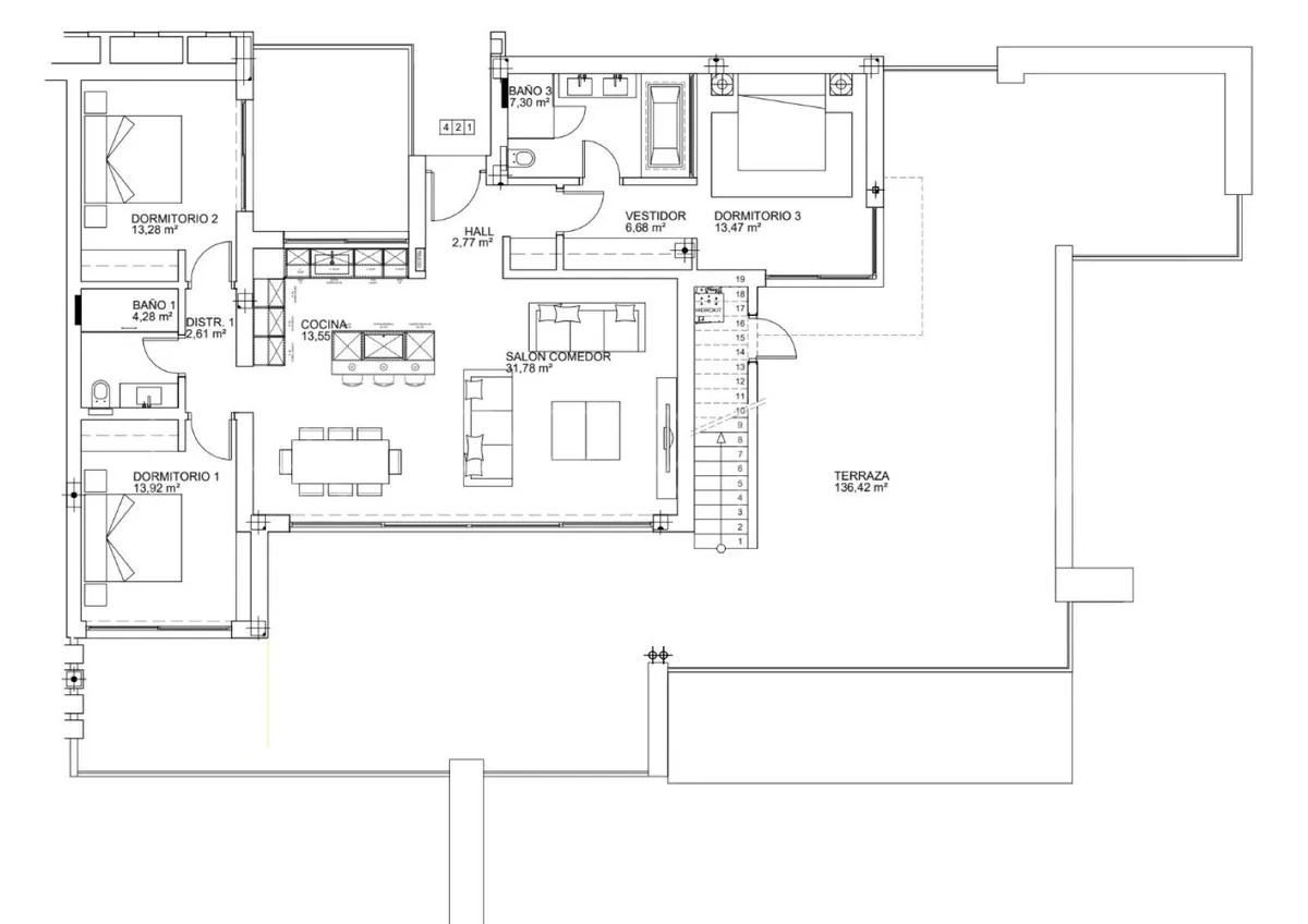 Comprar apartamento en Ojen con 3 dormitorios
