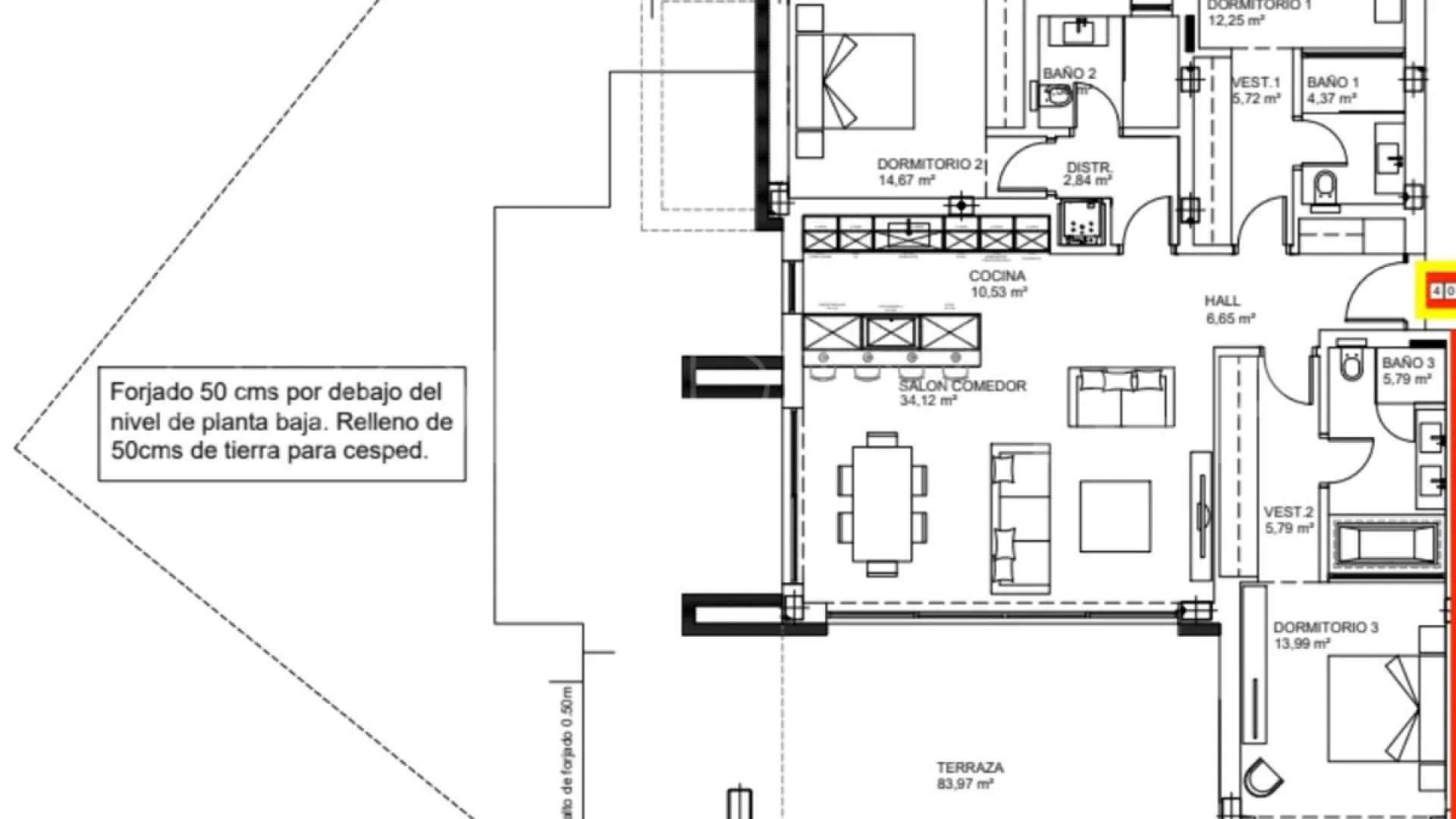 Ojen 3 bedrooms ground floor apartment for sale