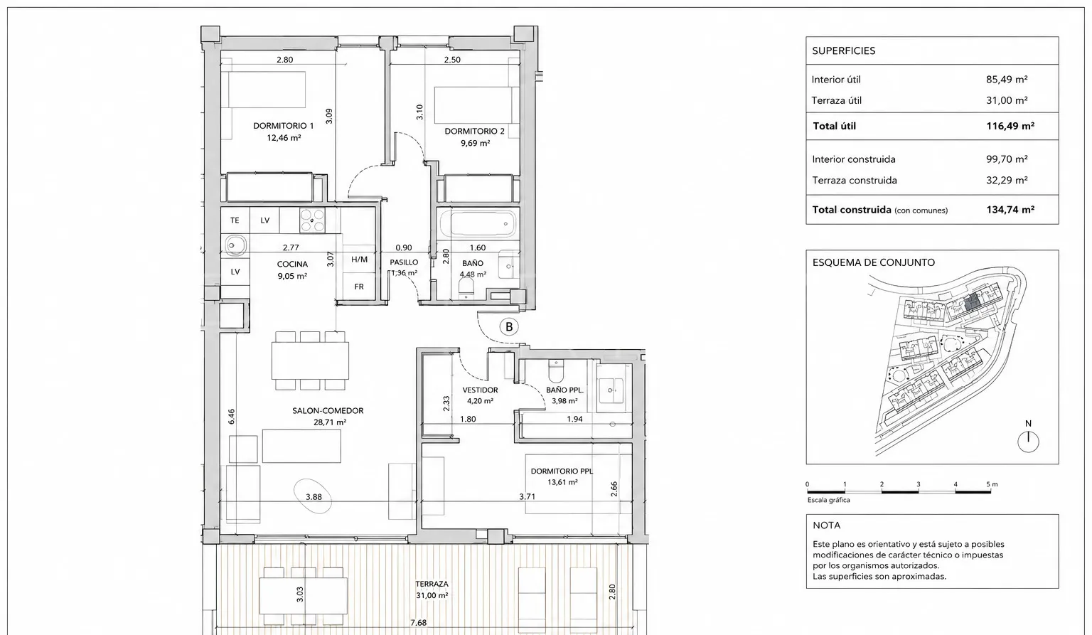 3 bedrooms ground floor apartment in Cancelada for sale