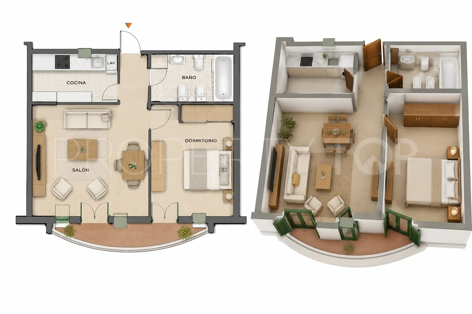 Malaga, apartamento de 1 dormitorio a la venta