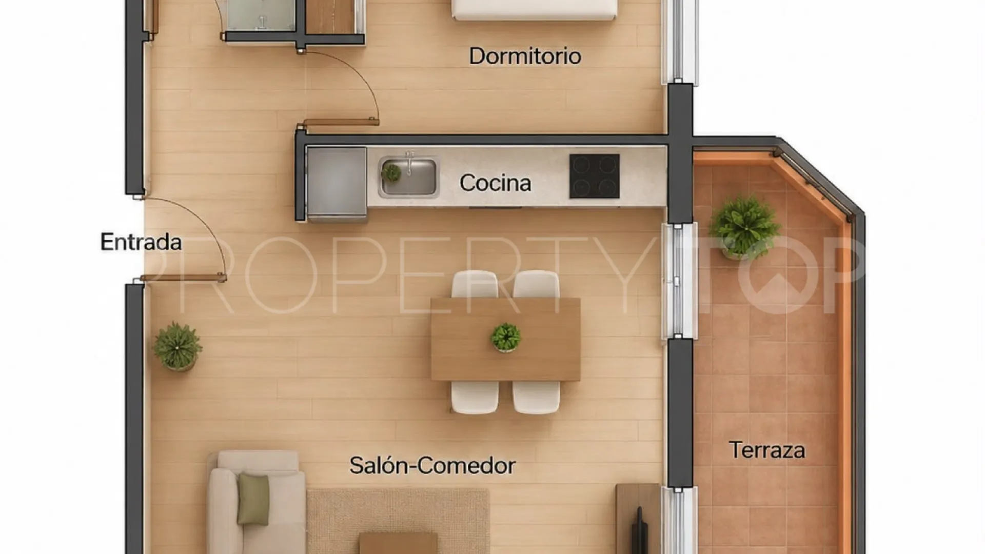 Apartamento a la venta de 1 dormitorio en Sabinillas