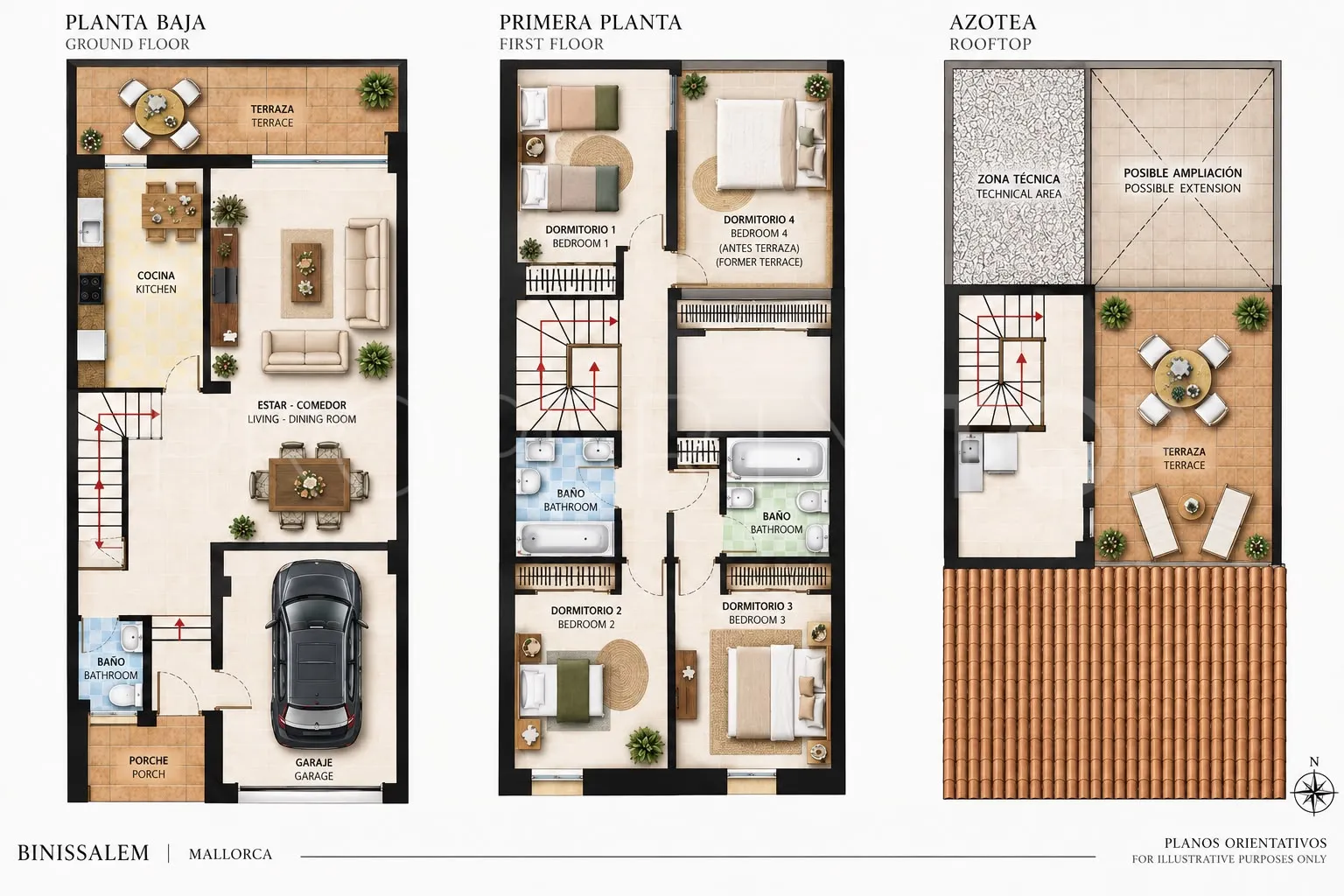 For sale 4 bedrooms town house in Binissalem