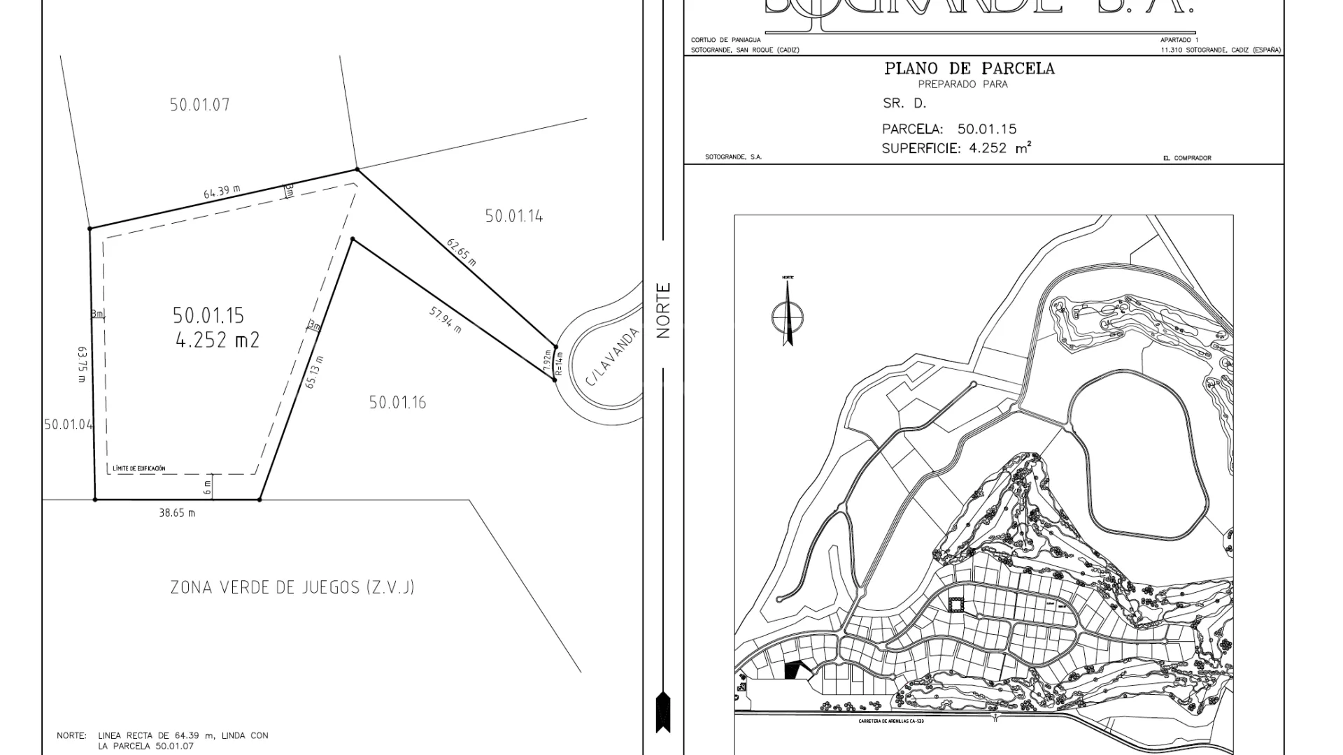 For sale plot in Zona L