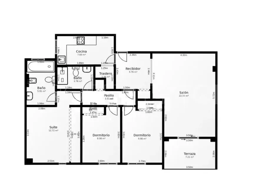 Lorcrisur, apartamento en venta con 3 dormitorios